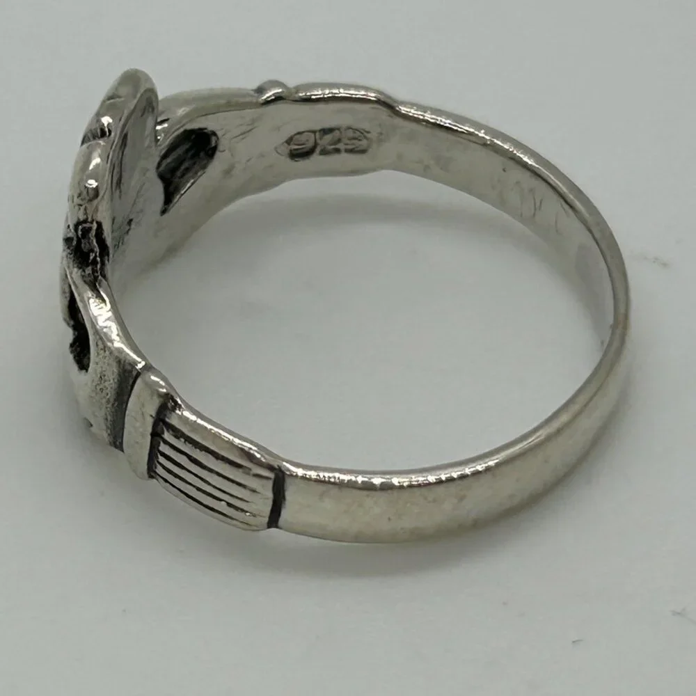 Vintage Sterling Silver Claddagh Ring Irish Celtic Jewelry Signed HVP 925 Size 6 - Picture 6 of 11